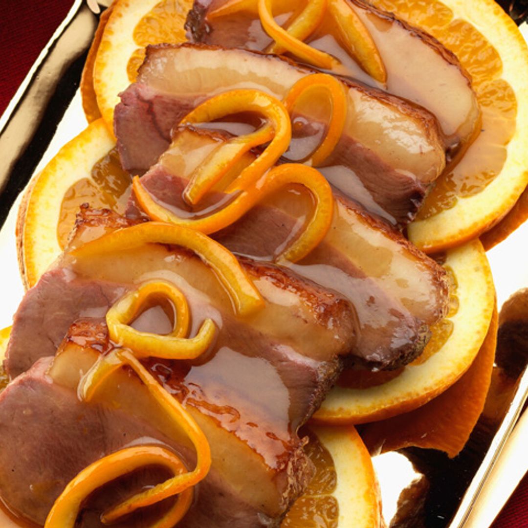 'Magret' de pato glaseado con naranja