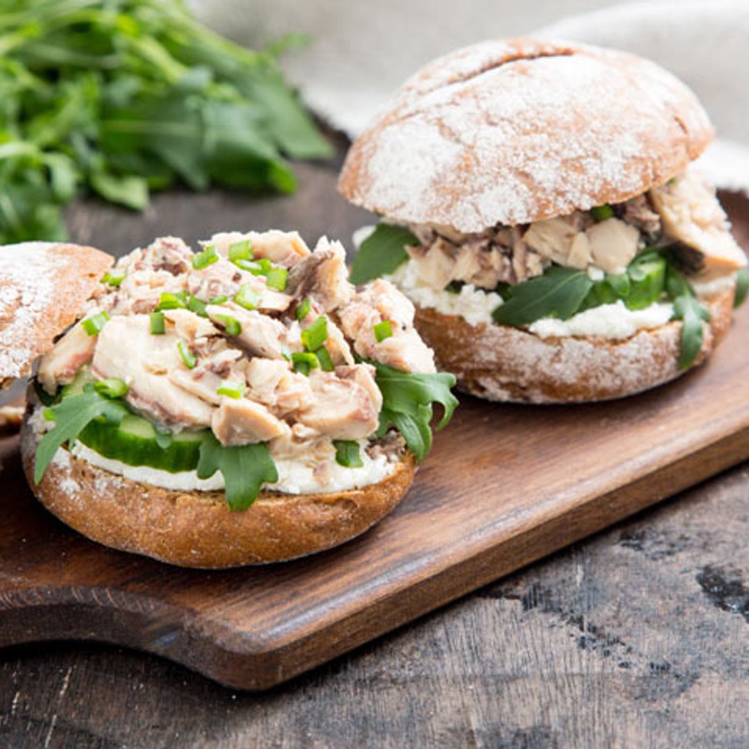 Hamburguesa de atún y queso