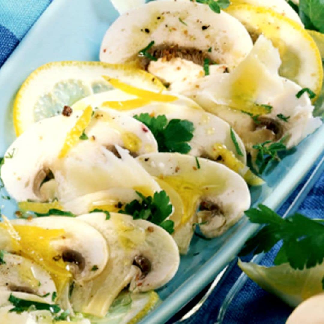 'Carpaccio' de champiñones y limón
