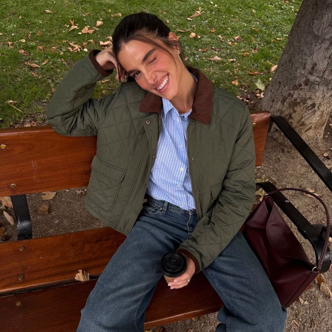 Gemma Pinto con chaqueta verde acolchada