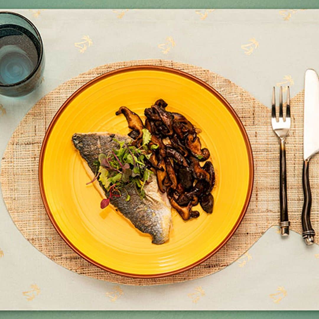 Dorada a la plancha con setas 'shiitake'