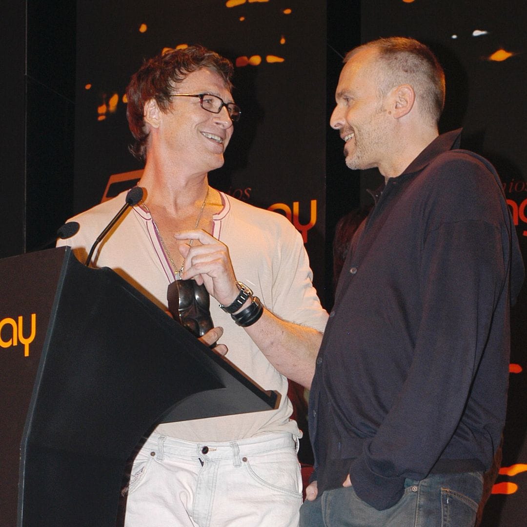 Ncho Duato y Miguel Bosé en los premios Shanghay en 2005