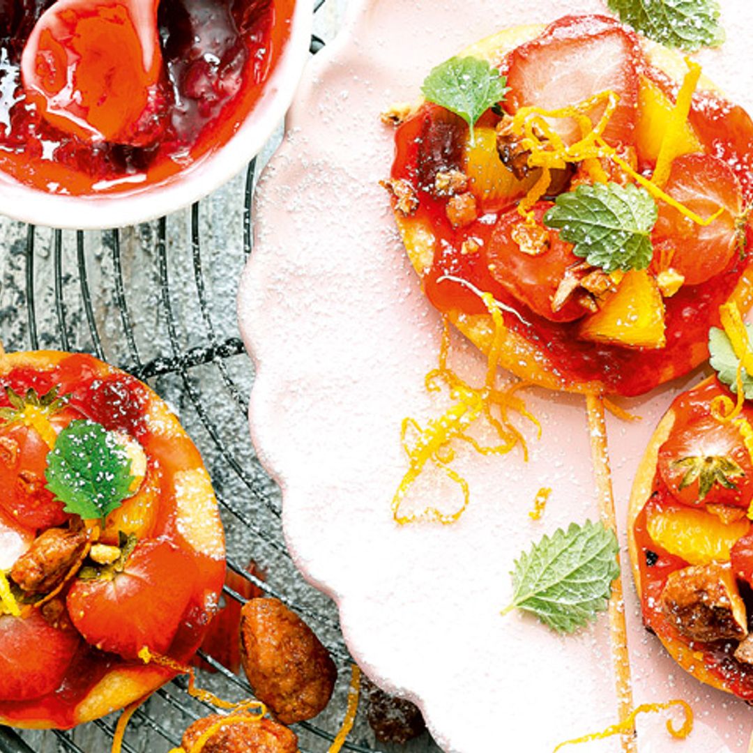 'Minipizzas' dulces de fresa