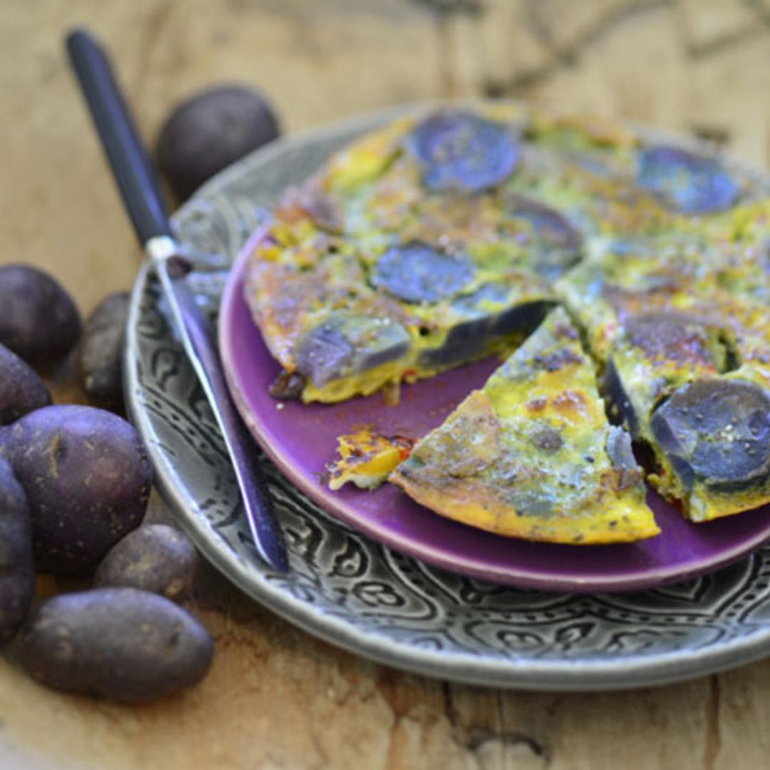 Tortilla de patata morada