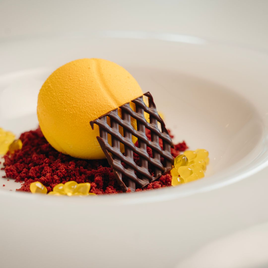 Postre Tennis Ball RNA, restaurante roland garros, rafa nadal academy, manacor, mallorca