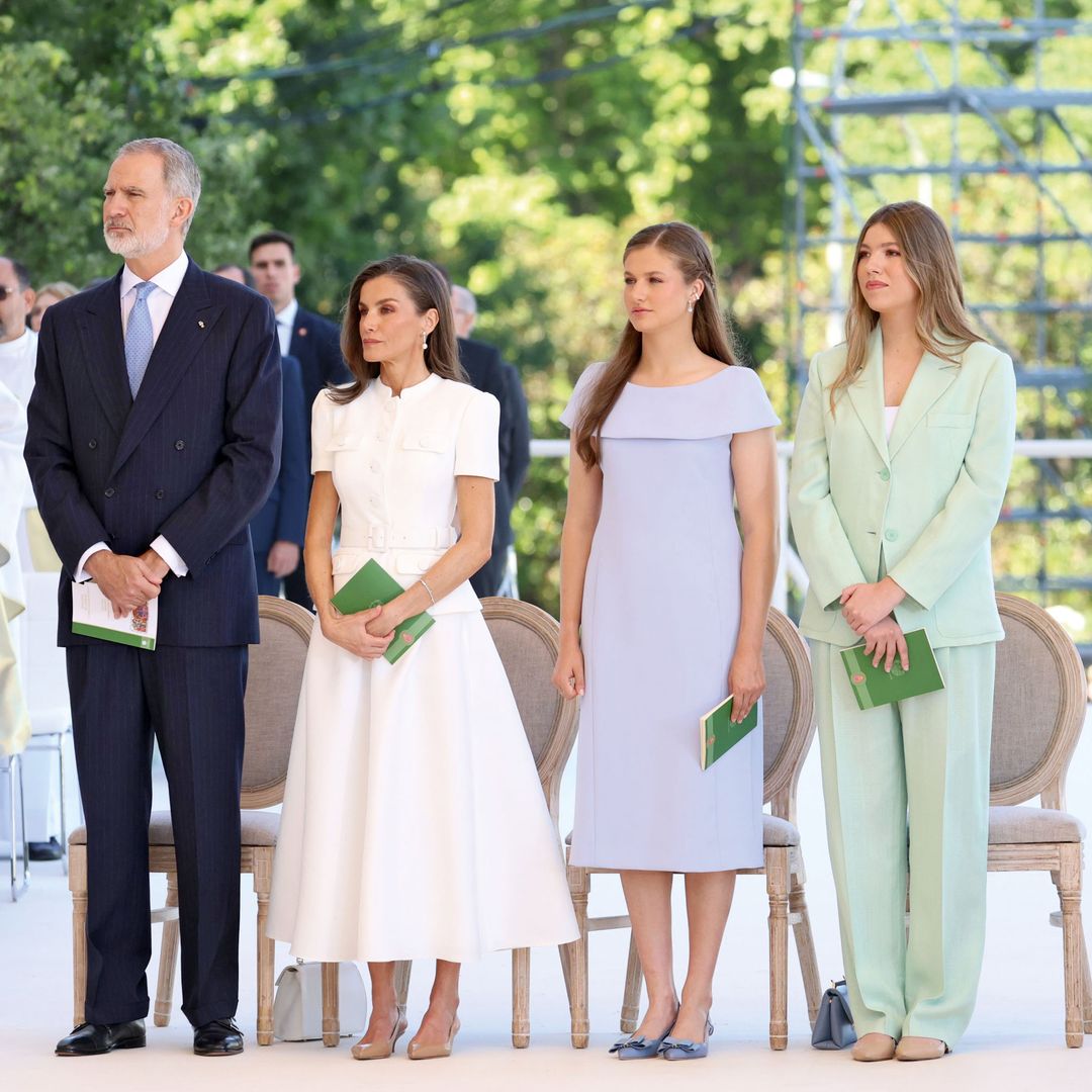 La reina Letizia, la infanta Sofía, la princesa Leonor y el rey Felipe VI en la misa del Corpus Christi
