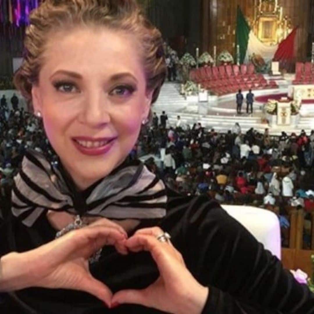 Después de celebrar su cumpleaños, Edith González se acerca a agradecer a la Virgen