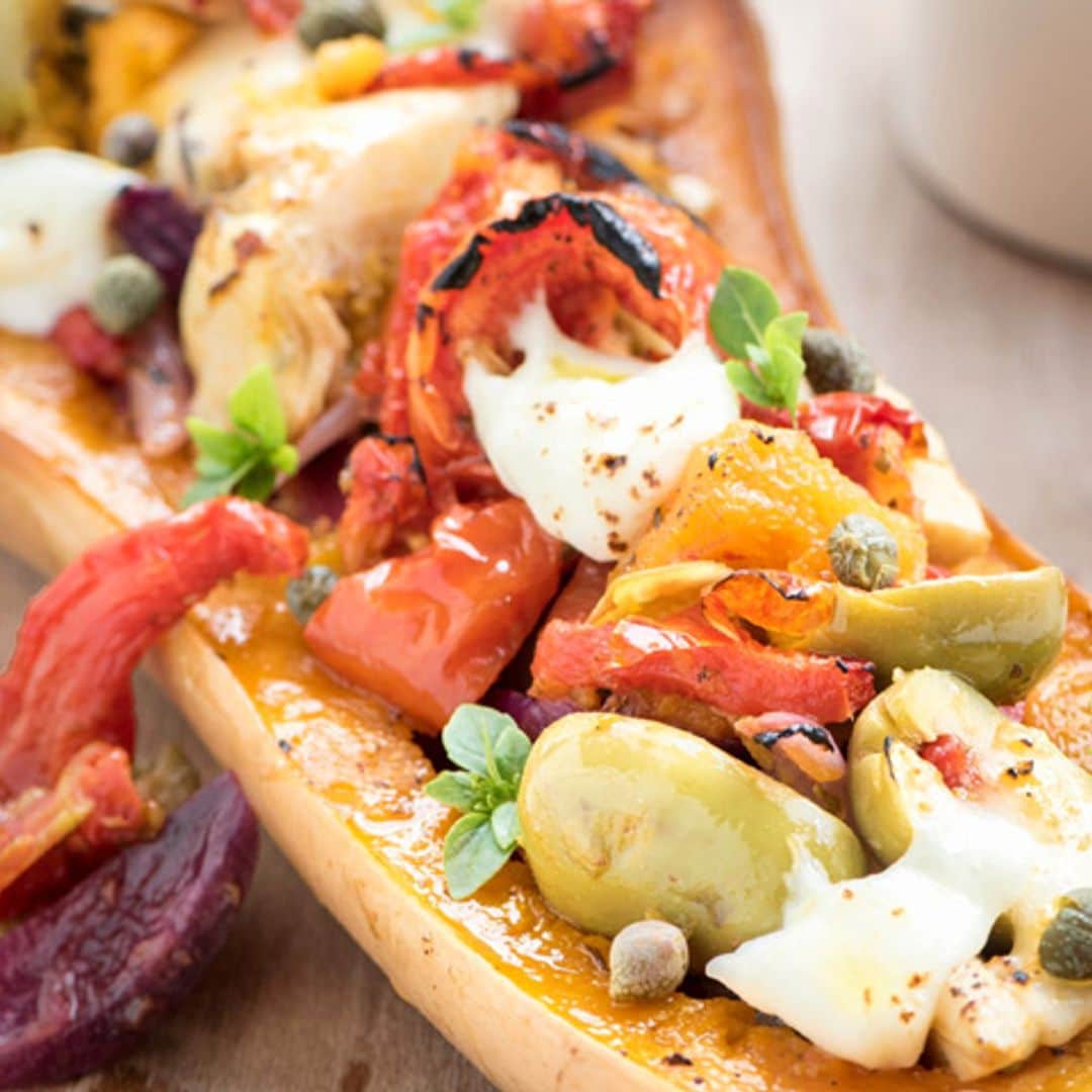 Calabazas rellenas gratinadas con verduras