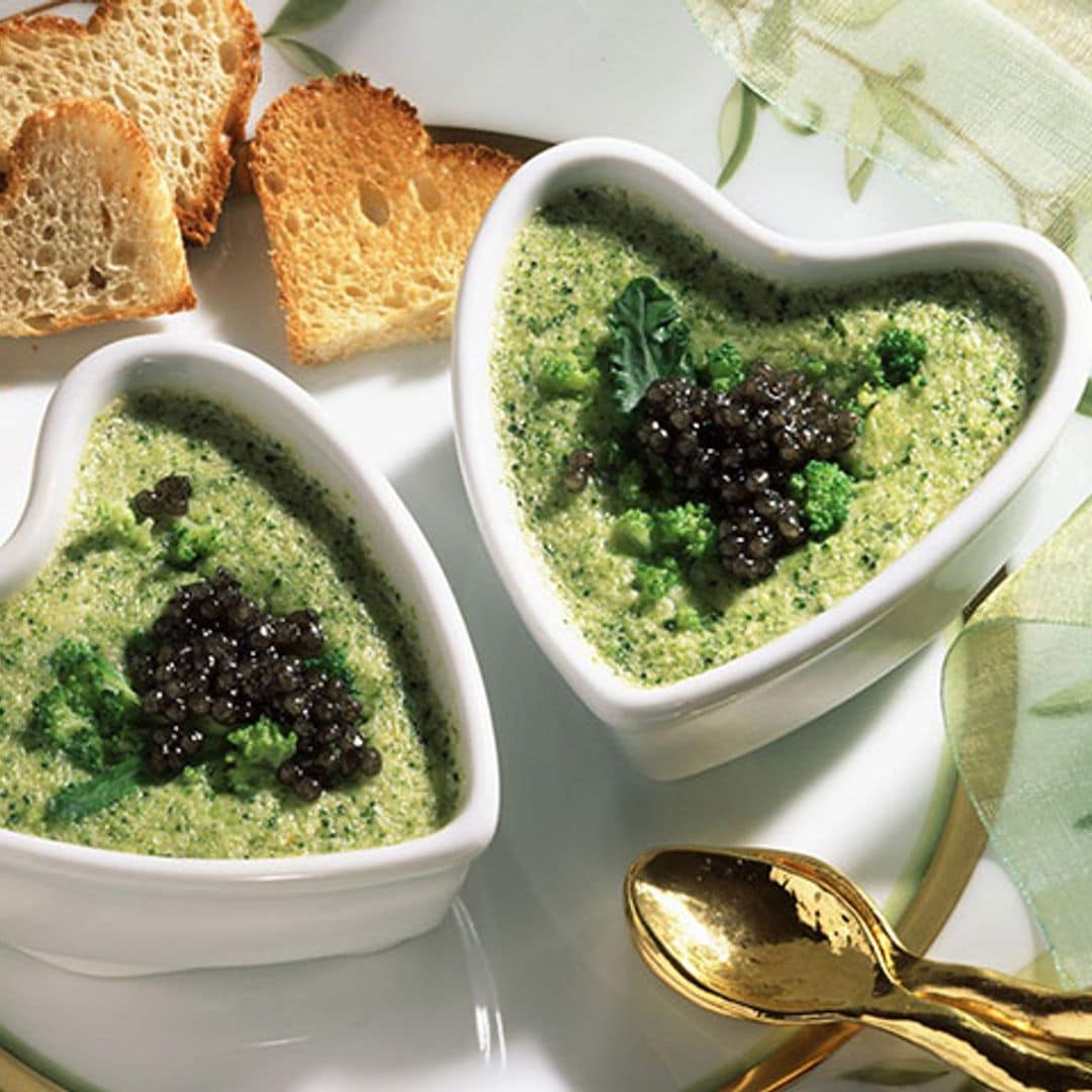 Flan de brócoli y kale al microondas