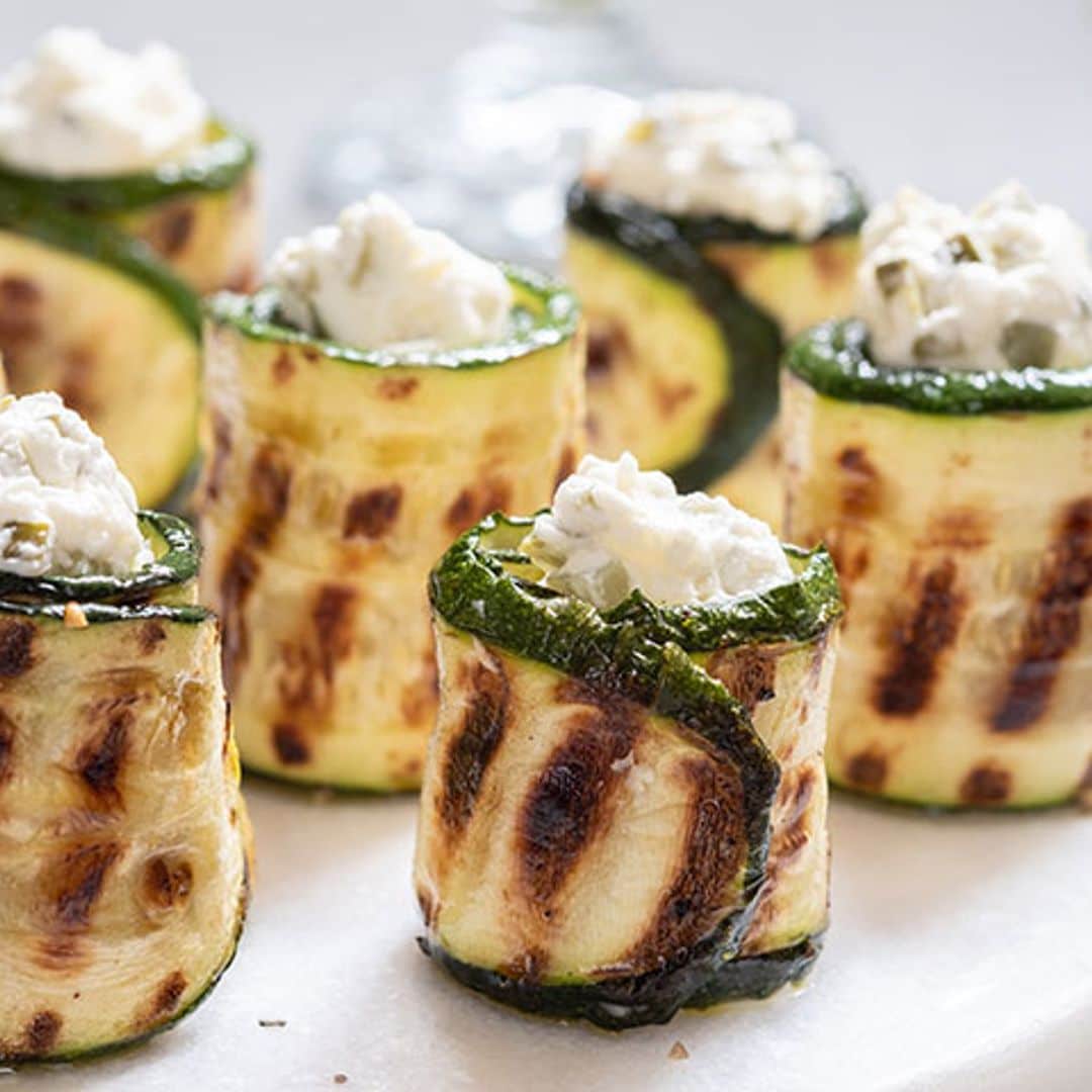 Rollitos de calabacín, membrillo y queso cremoso