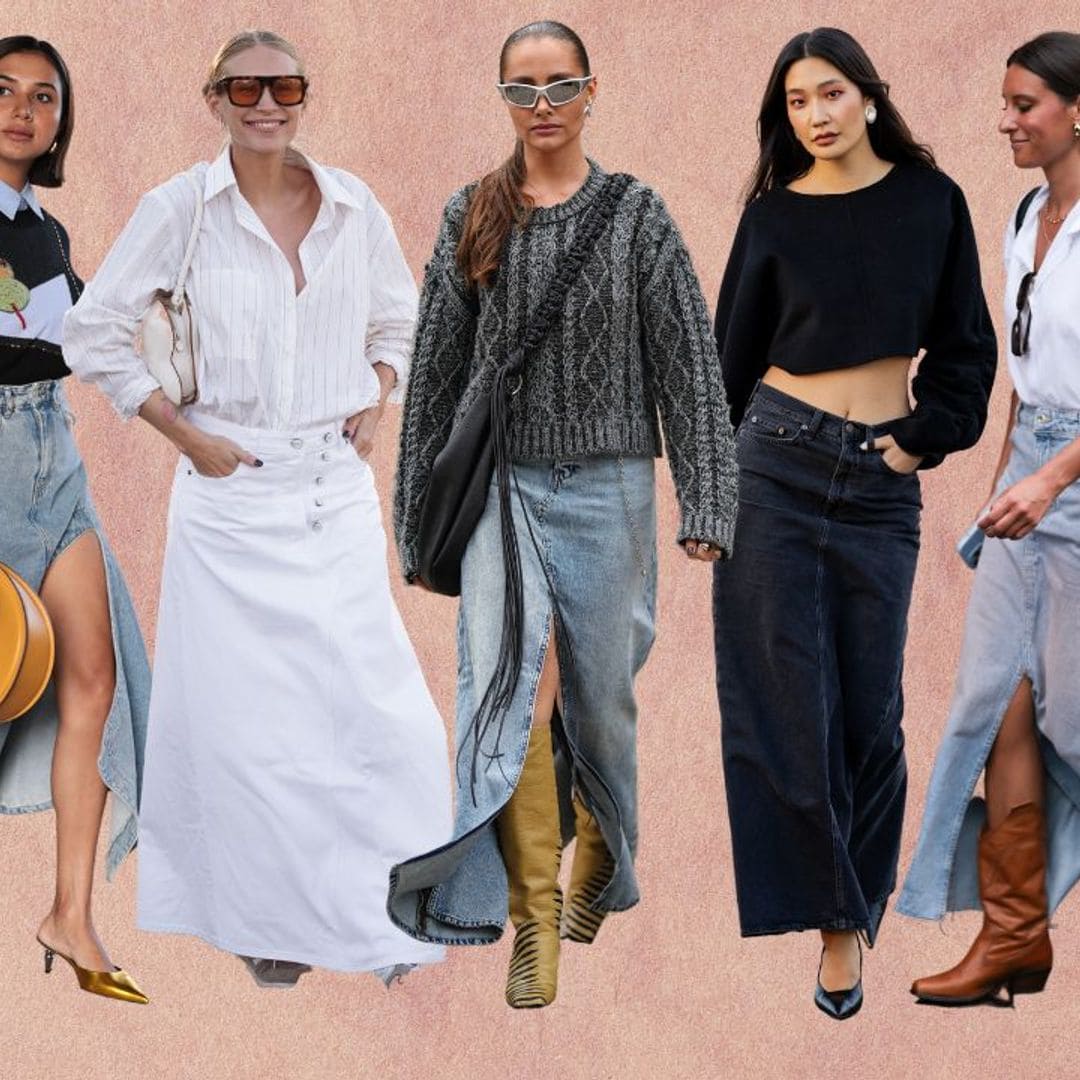 Diez looks de otoño con la falda larga vaquera que sigue siendo tendencia