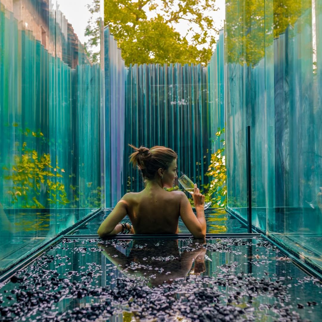 Onsen del hotel Les Colls Pavillion, Olot, Girona, Garrotxa 