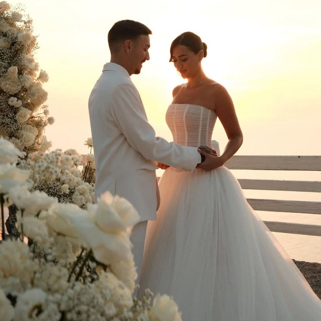 El vestido de novia de Nicole Betancur en su boda con Rels B: un diseño que estaría prohibido en la alfombra roja de Cannes
