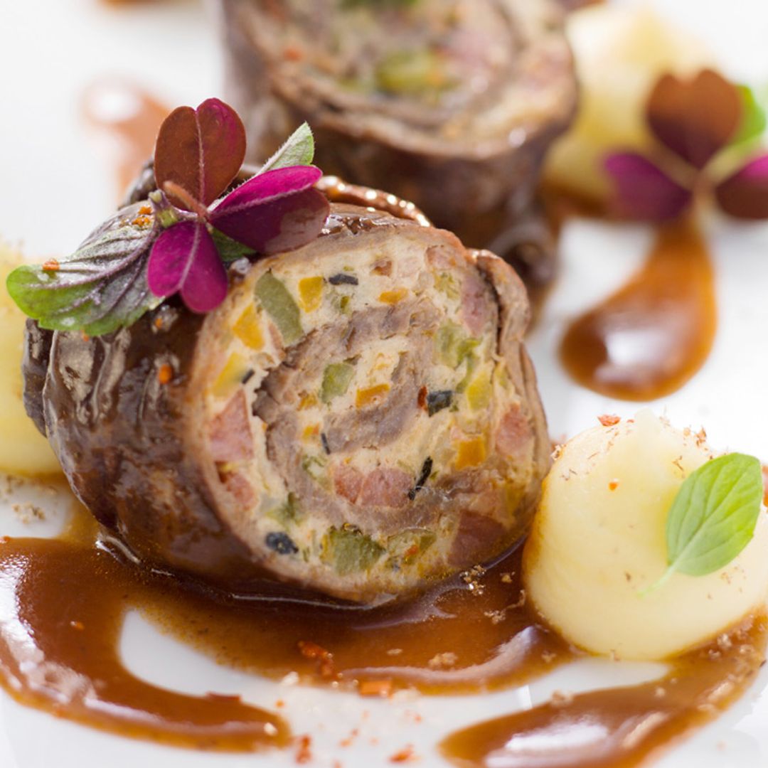 'Roulade' de buey con verduras