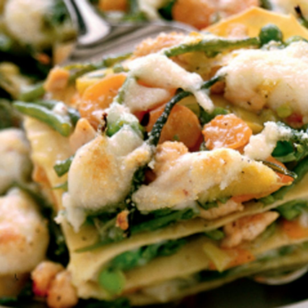 Lasaña de pollo y verduras