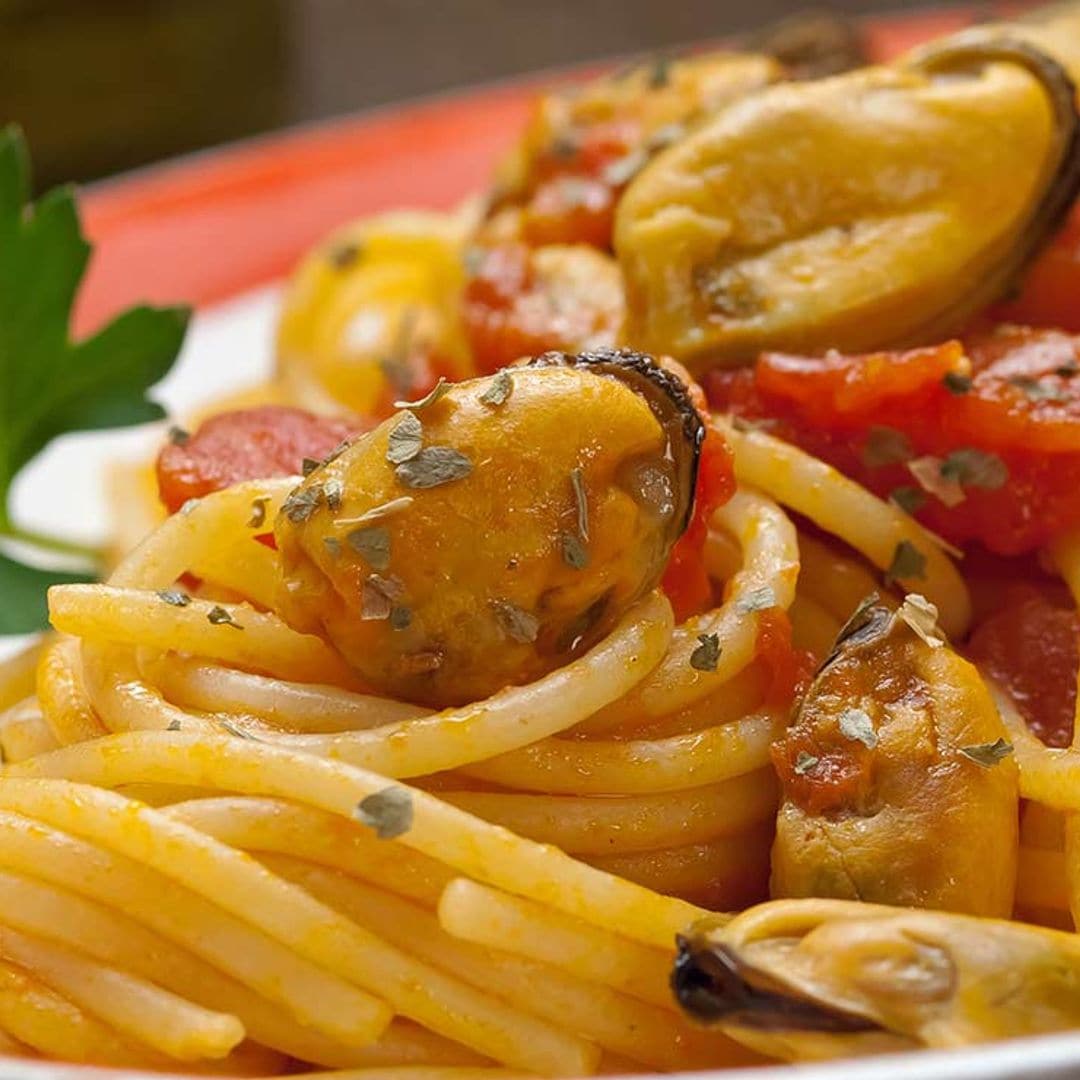 Espaguetis con mejillones de lata