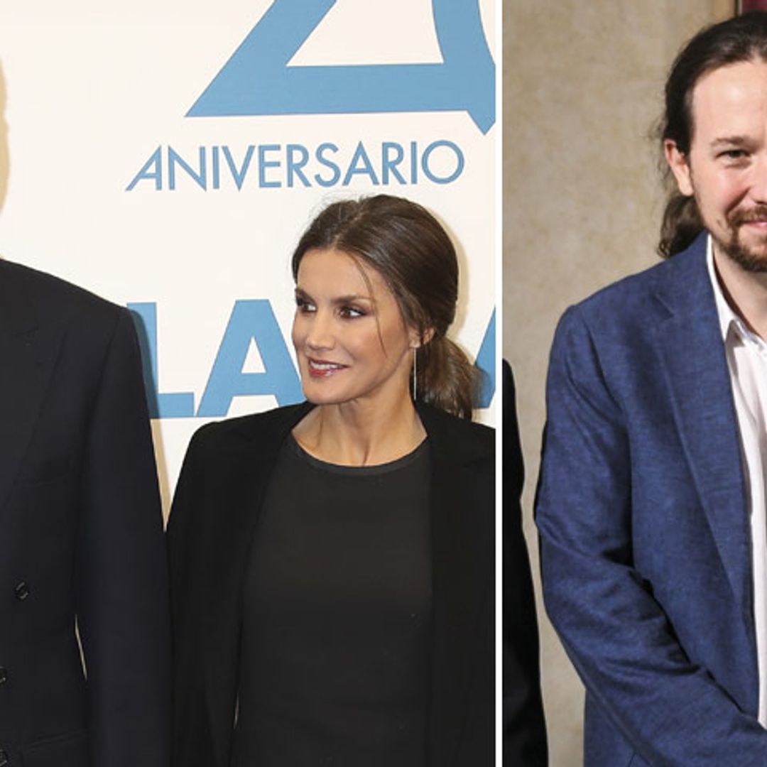 Pablo Iglesias presume de sus mellizos ante los reyes Felipe y Letizia