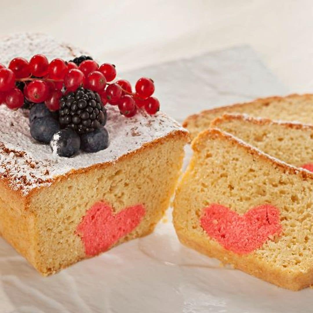 Bizcocho con corazón de San Valentín