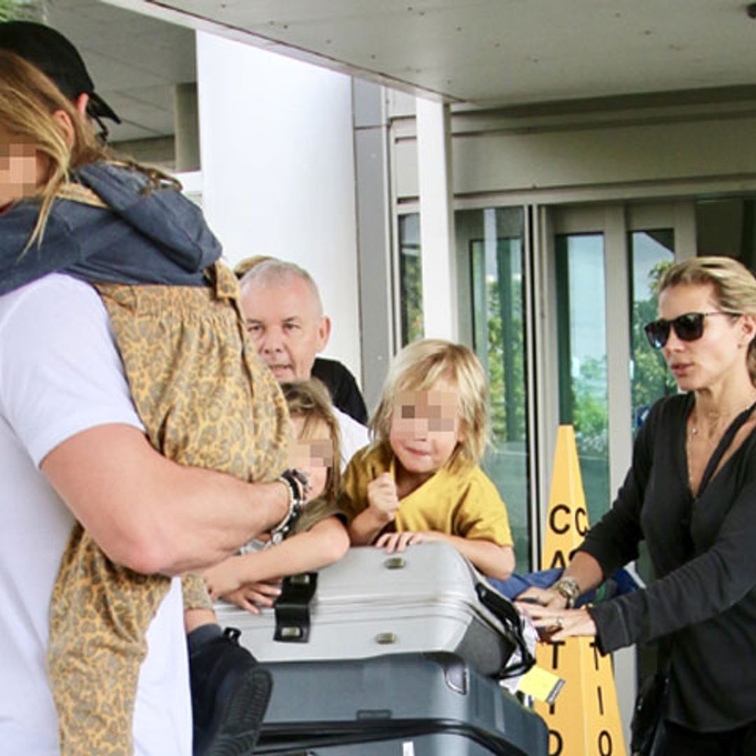La alborotada vuelta a casa de Elsa Pataky y Chris Hemsworth con sus tres hijos