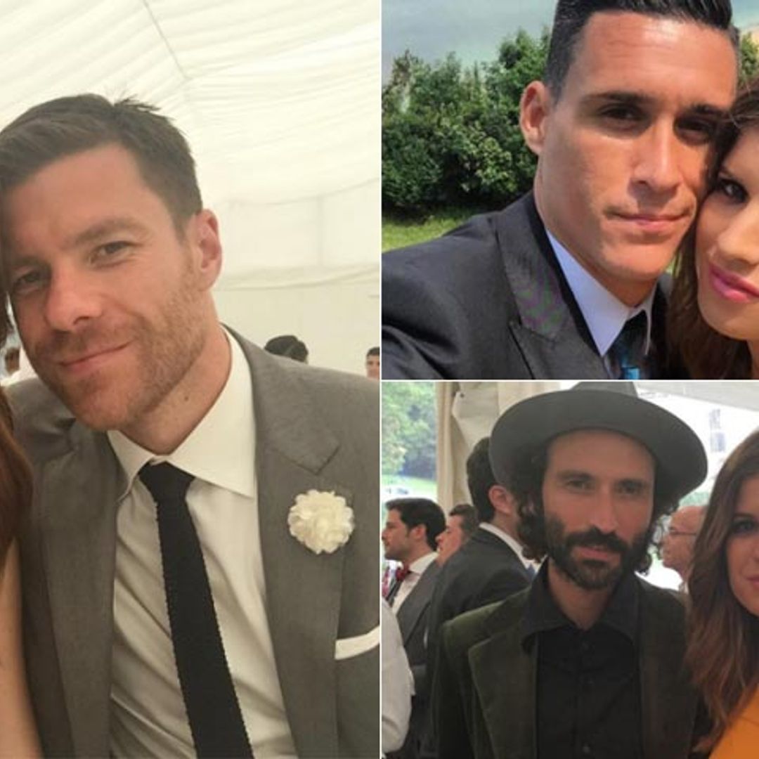 Nagore Aranburu, Marta Ponsati y Leiva acompañan al futbolista Esteban Granero en su enlace