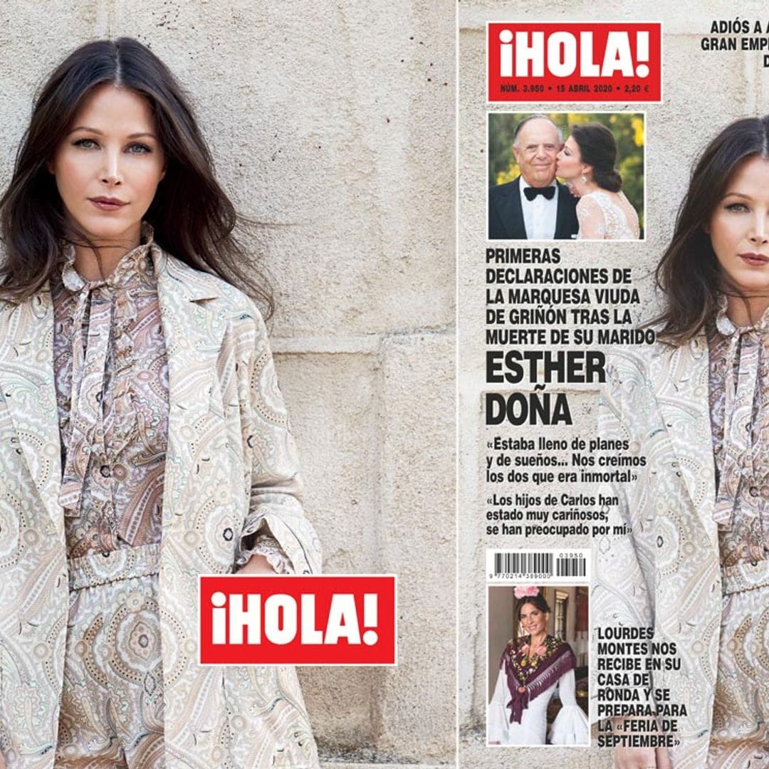 En ¡HOLA!, las primeras declaraciones de Esther Doña, la marquesa viuda de Griñón, tras la muerte de su marido