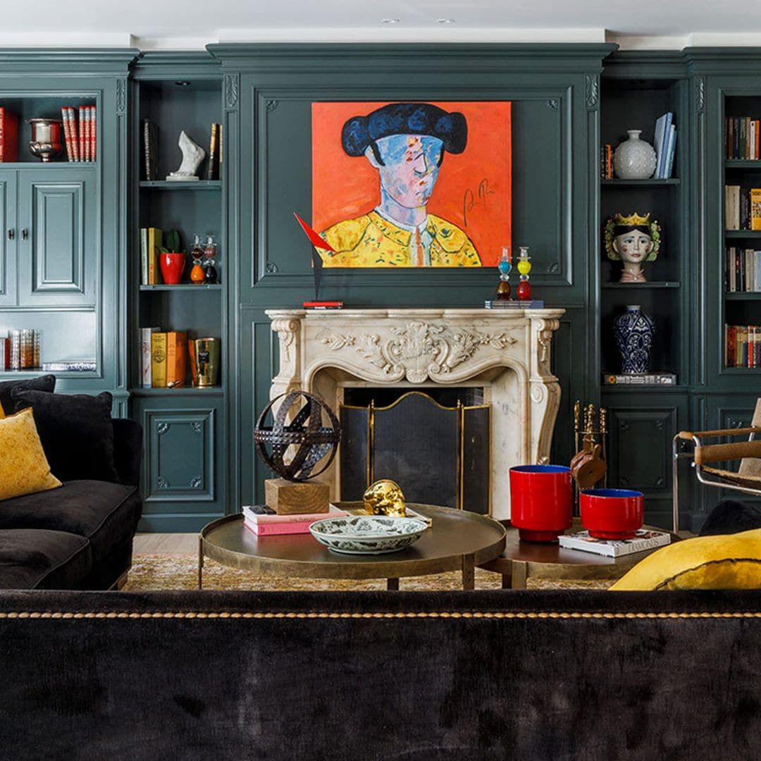 La casa familiar, tipo palacete, se transforma en un hogar atrevido y repleto de color