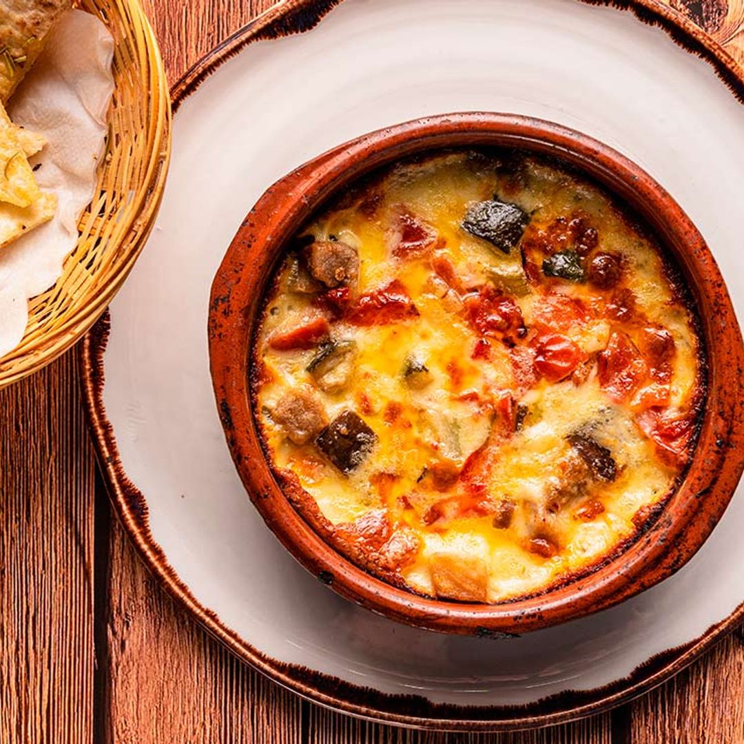 Cazuela de provolone con verduras