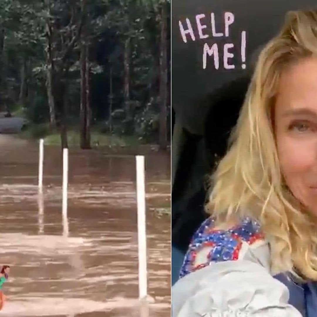 Elsa Pataky, obligada a salir por la ventanilla de su coche tras quedar atrapada por las fuertes lluvias