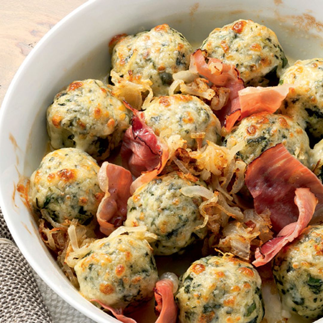 Albóndigas de espinacas con jamón