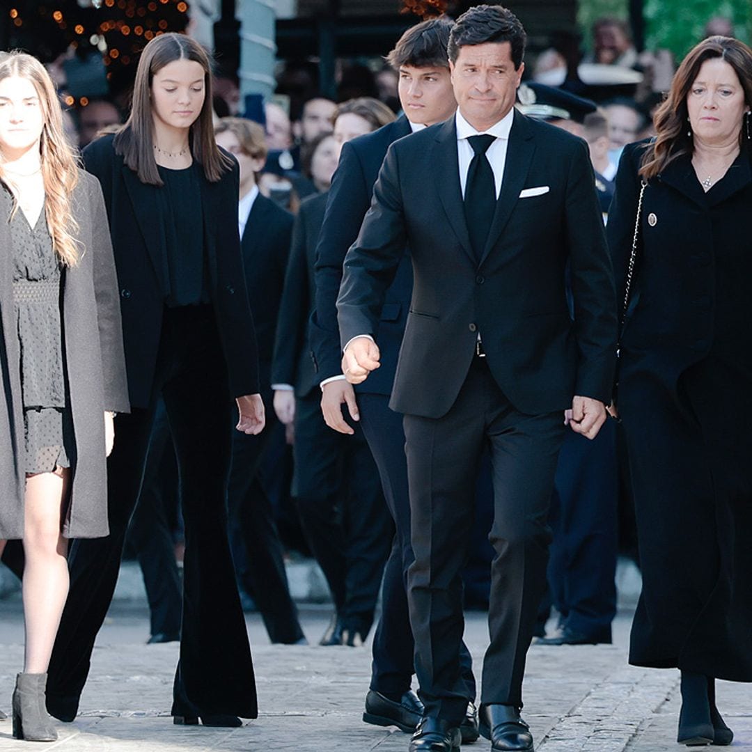 Los nietos españoles de Constantino de Grecia en su último adiós en Atenas