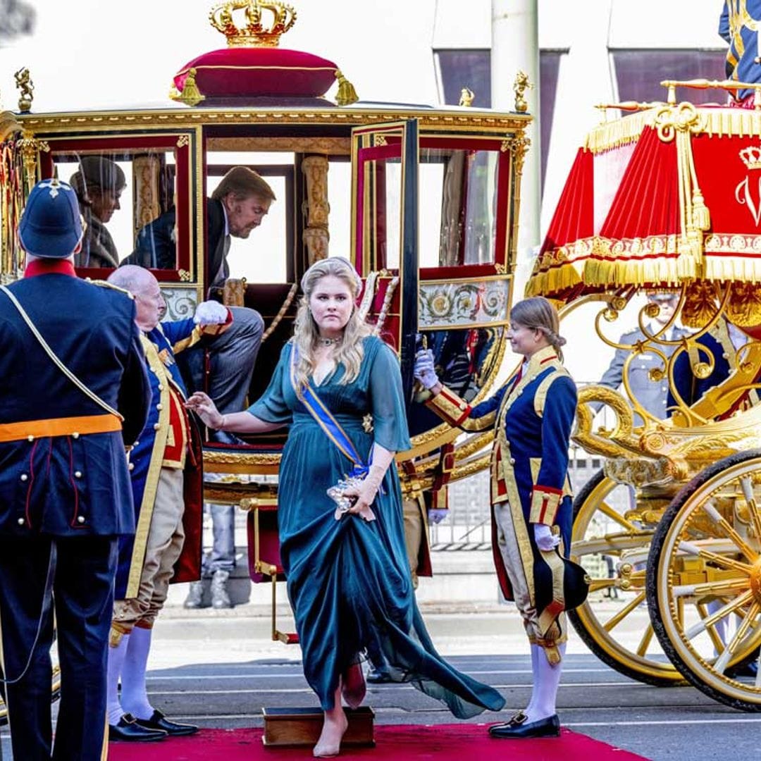 Majestuoso debut de Amalia de Países Bajos en el Día del Príncipe, en carroza y con joyas históricas