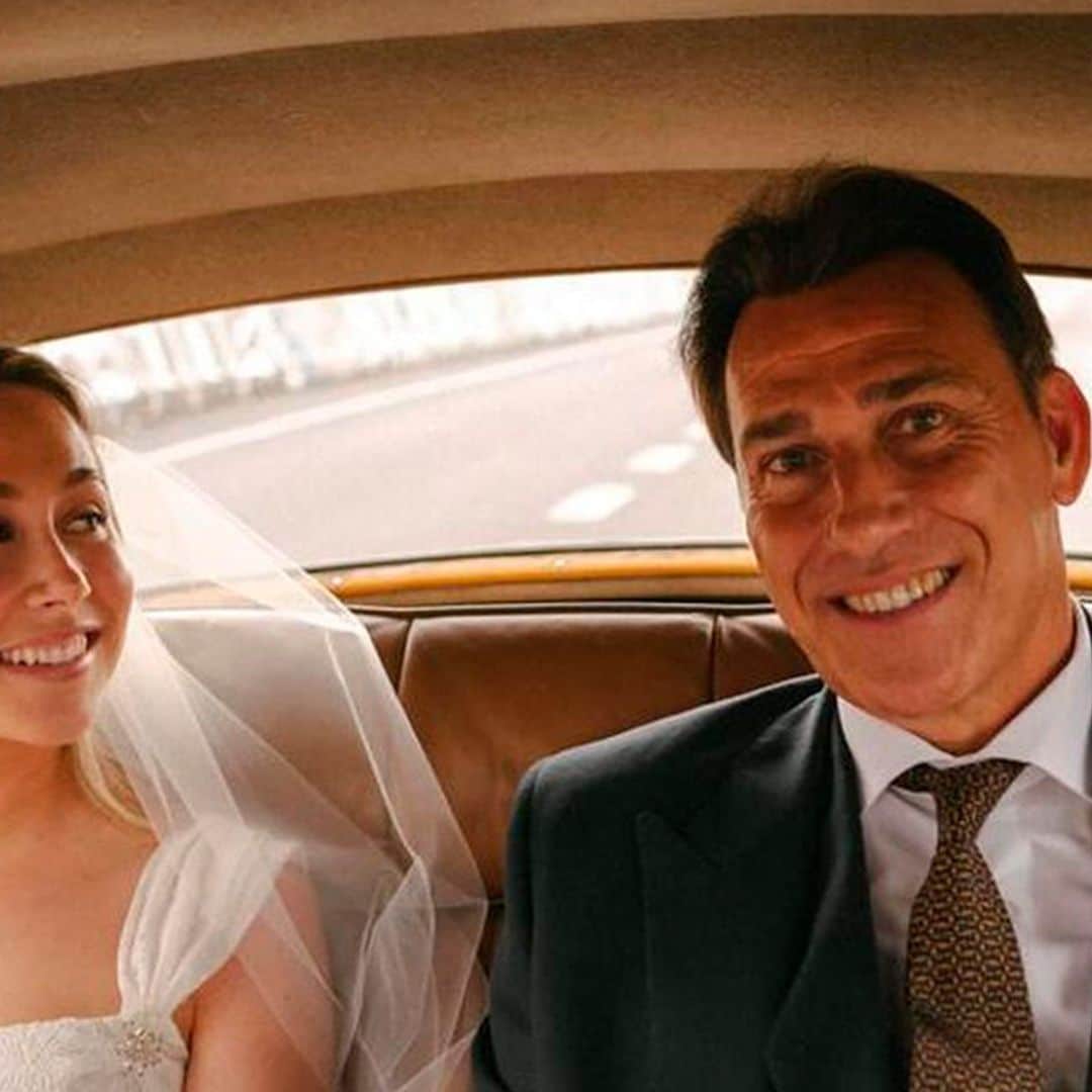 Rafa Martín Vázquez, componente de la 'Quinta del Buitre', pletórico en la boda de su hija Natalia tras llevarla hasta el altar