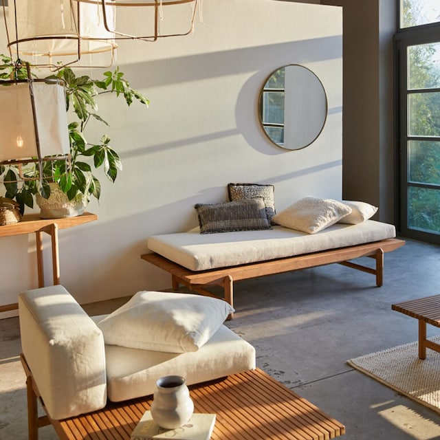 Salón con muebles de exterior