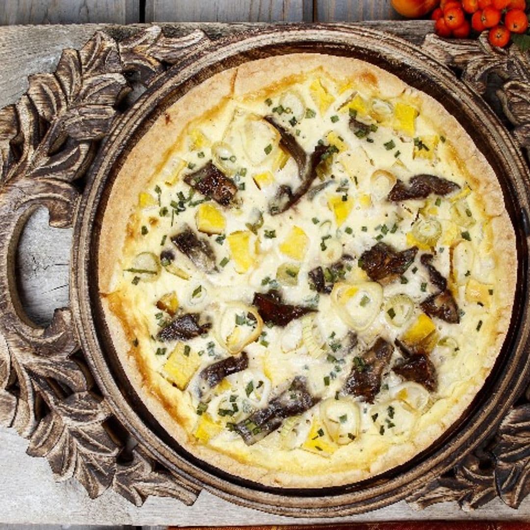 'Quiche' carbonara con setas