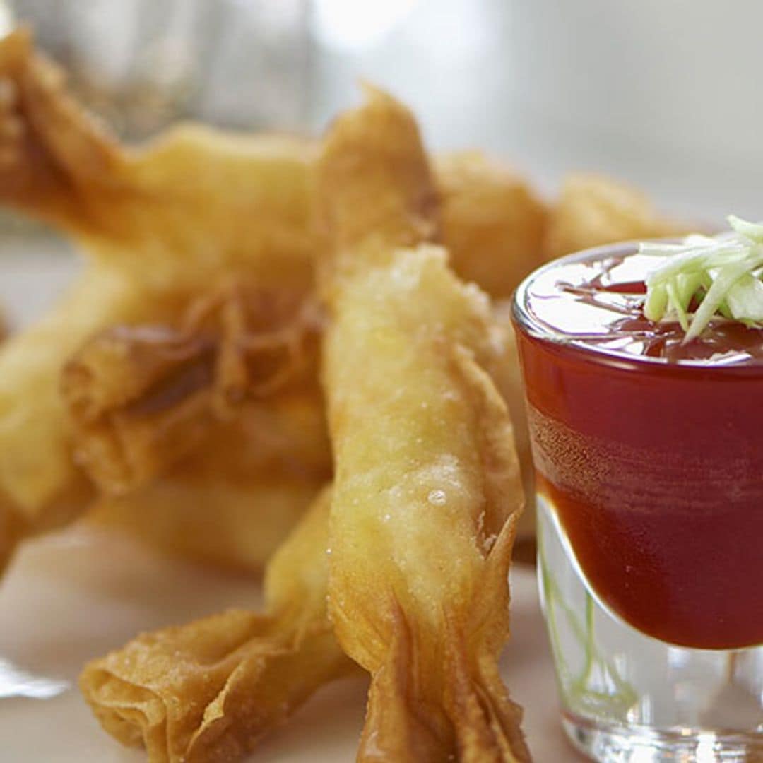 'Briks' de langostinos con salsa agripicante