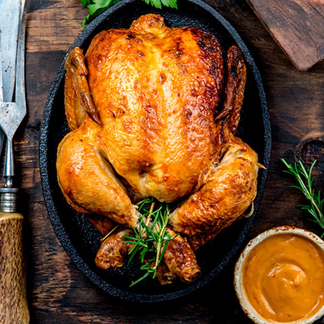Pollo asado al horno con tomillo