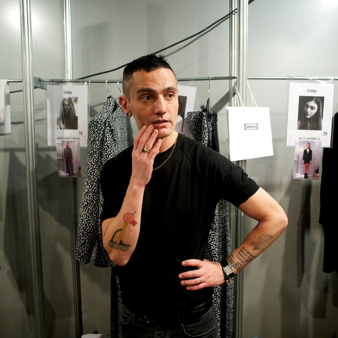 David Delfín antes de su desfile en Mercedes Benz Fashion Week (2014)