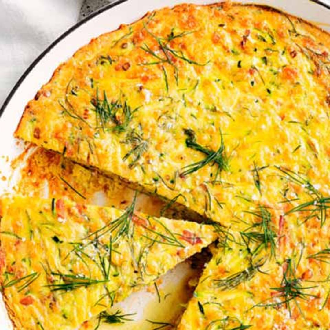 'Frittata' de calabacín con beicon y queso gorgonzola