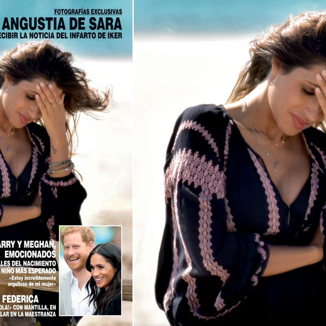 Fotografías exclusivas en ¡HOLA!, la angustia de Sara al recibir la noticia del infarto de Iker