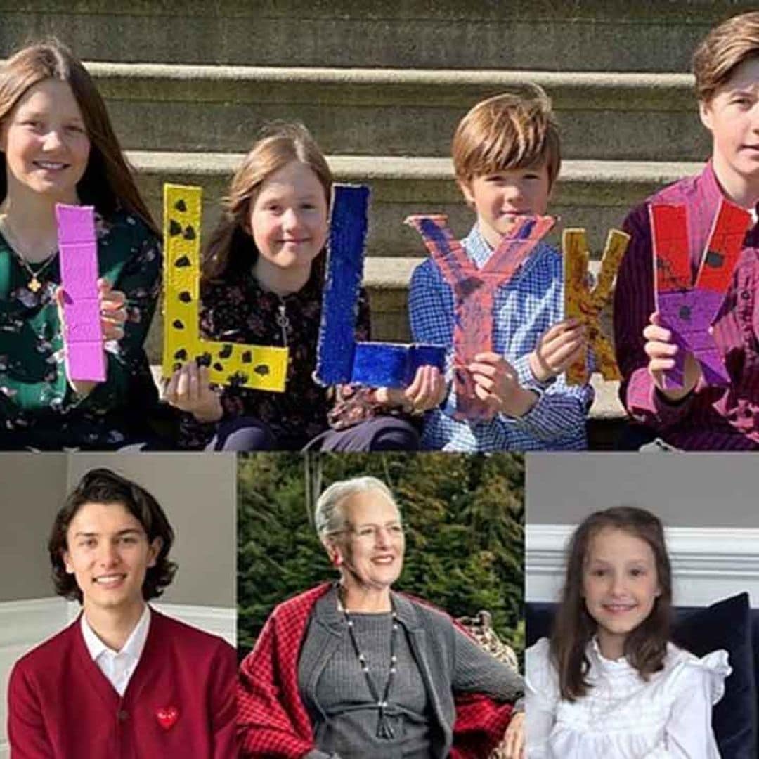 Margarita de Dinamarca, felicitación de sus empleados recién levantada y la de sus nietos con un simpático vídeo