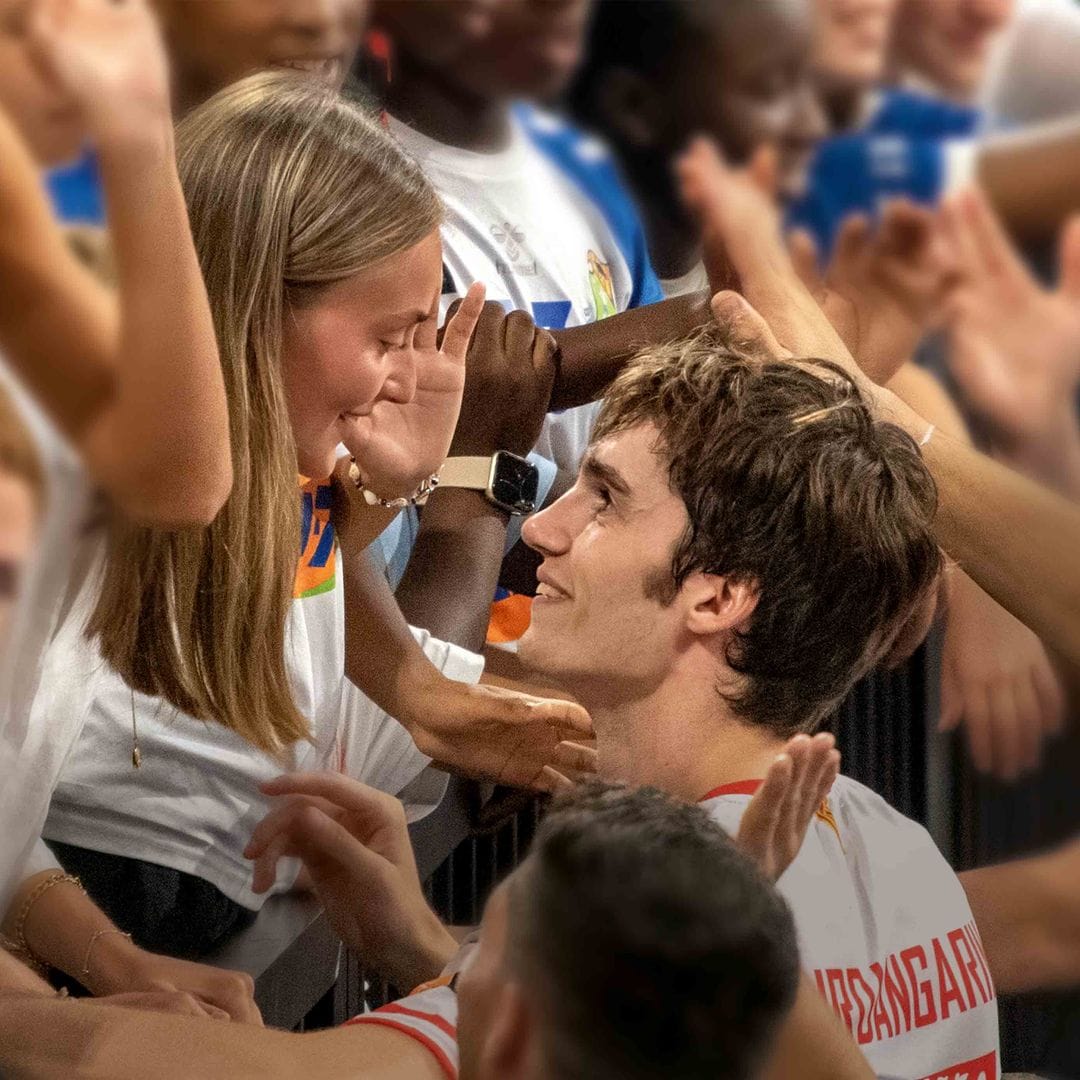 HOLA 4179 Pablo Urdangrin y Johanna Zott tras el partido de los Fraikin BM Granollers vs Limburg Lions en el  Palau d'Esports de Granollers a 22 de Agosto de 2024 en Granollers (EspaÃ±a).