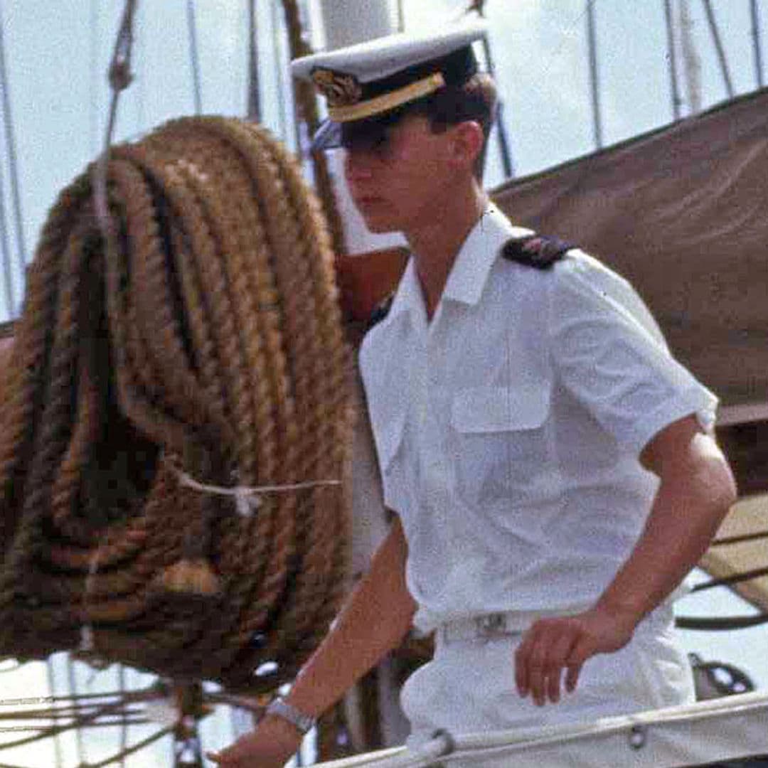 Recordamos el embarque de Felipe VI en el Juan Sebastián Elcano hace 38 años
