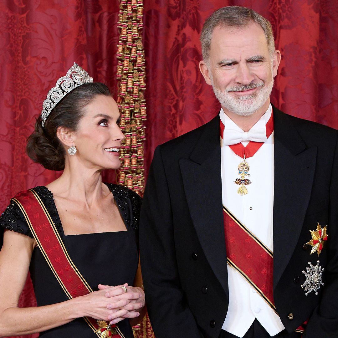 La reina Letizia y el rey Felipe VI en la cena de gala del Palacio Real en honor al presidente de Alemania 