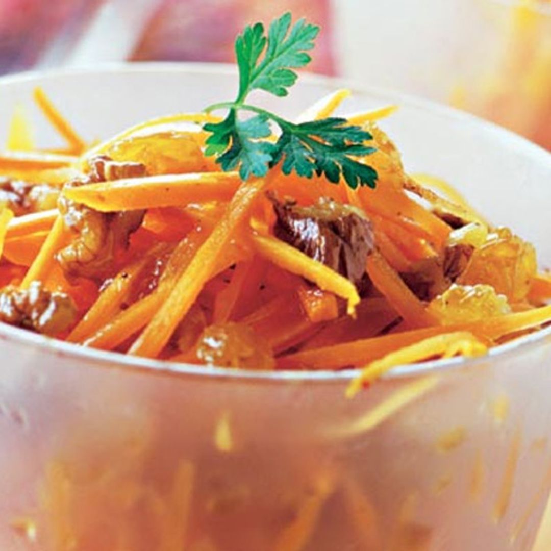 Ensalada cítrica de zanahorias con nueces