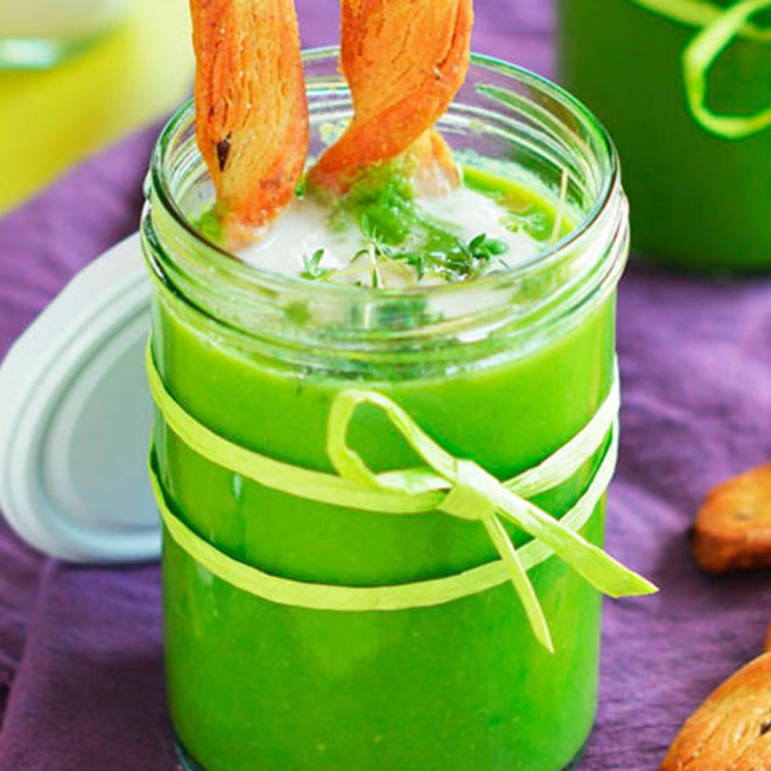 Crema fría de guisantes a la menta