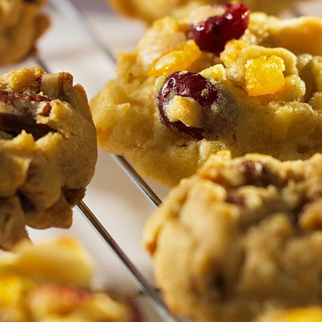 Cookies de nueces pecanas, albaricoque y arándanos con sirope de arce