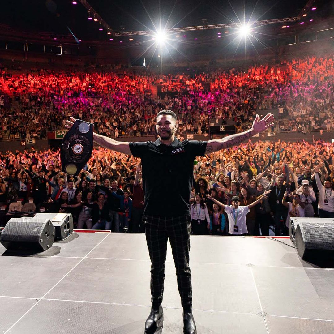 Jonathan Alonso en una de sus últimas conferencias ante 15.000 personas en el Palacio Vistalegre