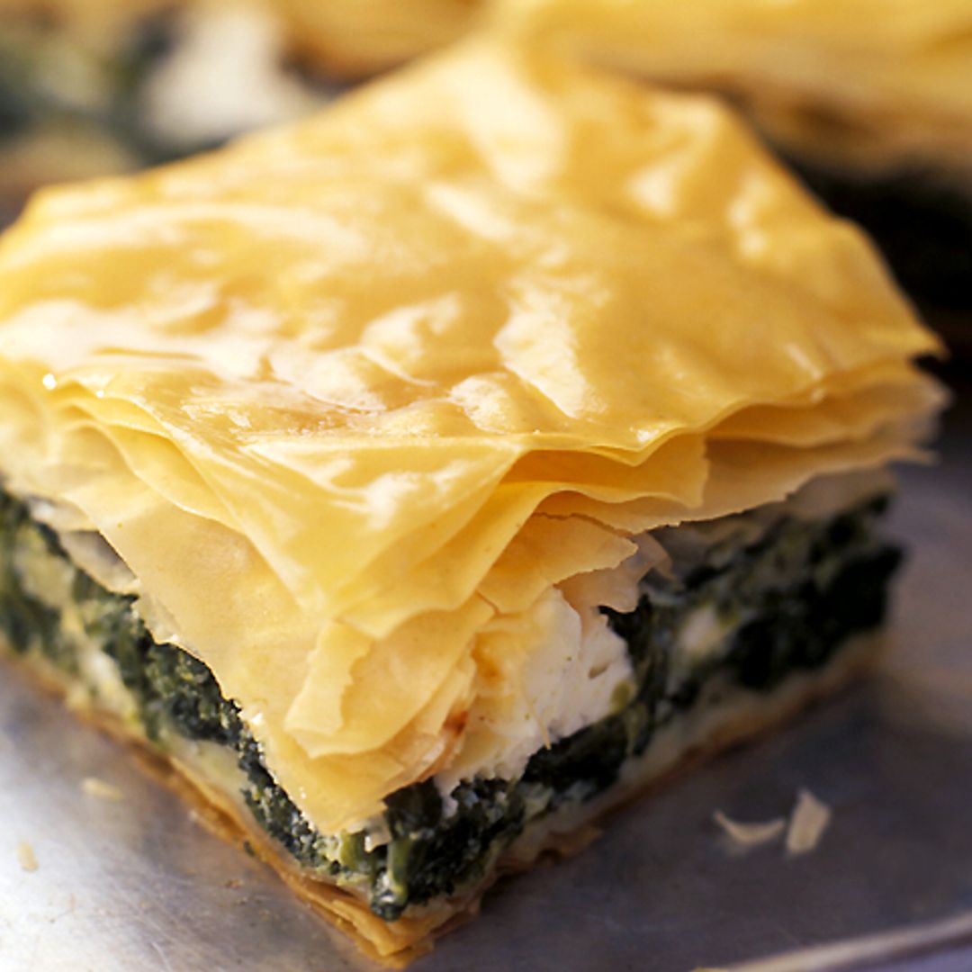 Pastel de espinacas y queso feta
