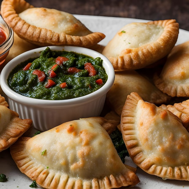 Empanadillas caseras con salsas