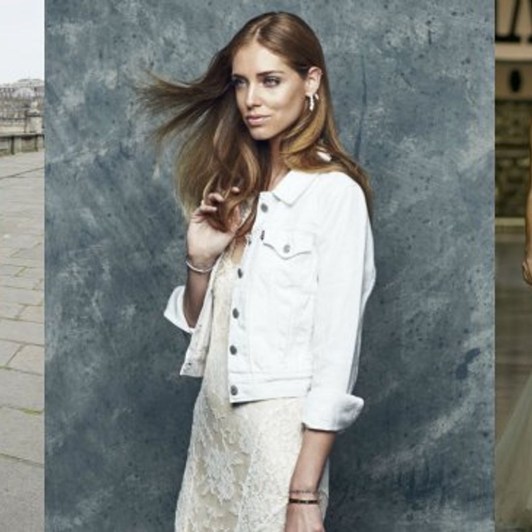 La cazadora denim, protagonista del primer 'look' de Chiara Ferragni para Pronovias